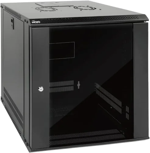 Vista 7 de Tecmojo Gabinete de red para montaje en pared de 12U para equipos de TI de 19 pulgadas, con puerta de malla con cerradura y paneles laterales