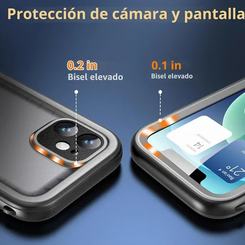 Vista 11 de Cozycase Compatible con funda impermeable para iPhone 11, protector de pantalla incorporado, cubierta de parachoques resistente de cuerpo completo