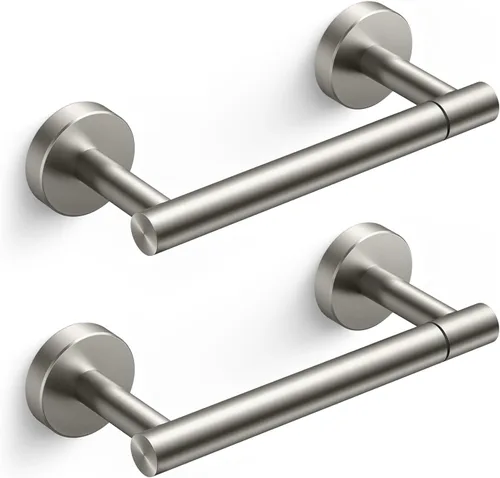 Vista 20 de FORIOUS Soporte de pared para papel higiénico, soporte de rollo de papel higiénico de doble poste giratorio de acero inoxidable para baño