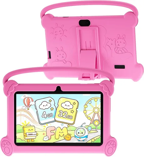 Vista 10 de Tableta infantil de 7 pulgadas para niños de 3 a 9, 32 GB de ROM, 4 GB de RAM, Android 12, tableta para niños pequeños con funda a prueba de golpes