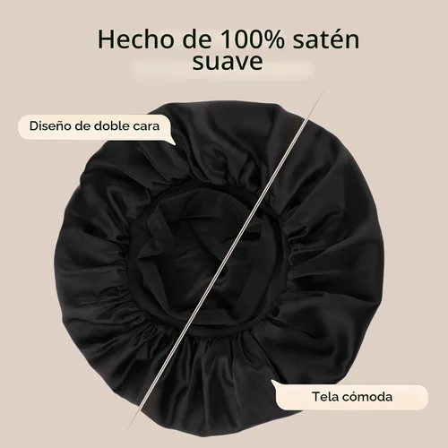 Vista 2 de Niagara Satin Bonnet Men - Bonnet for Sleeping Men - Reversible Night Cap - Mens Bonnet for Curly Hair Negro