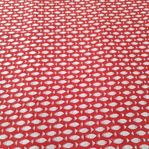 Vista 2 de Trade Star 3 yardas 100% algodón impreso tela gasa tela para costura étnico pescado impresión tela por la yarda indio corriendo tinte natural ancho