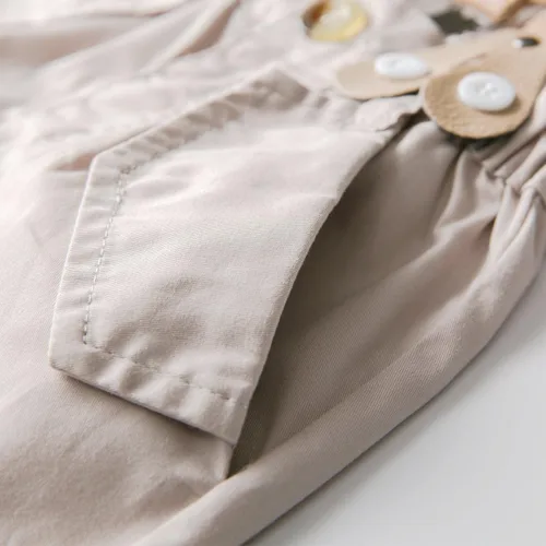 Vista 7 de Conjunto de trajes de verano para bebés y niños pequeños, pantalones cortos con pechera