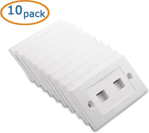 Vista 2 de [UL Listed] Cable Matters - Placa de pared en blanco para toma trapezoidal, Blanco