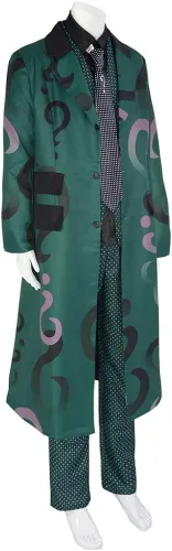 Vista 2 de Riddler Disfraz de cosplay para hombre, Edward Nygma, conjunto completo de trajes de Halloween