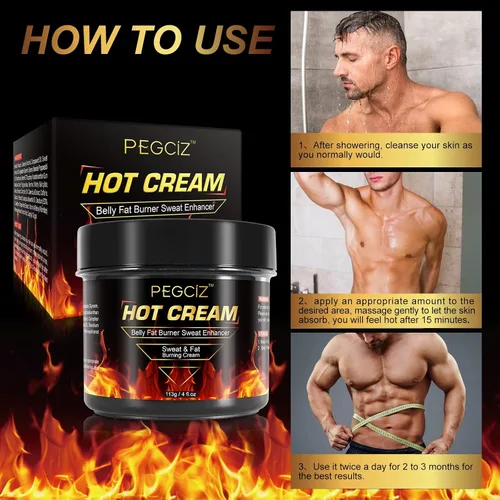 Vista 5 de Crema de sudor caliente, crema quemadora de grasa para vientre, crema natural potenciadora del sudor para hombres y mujeres, crema de entrenamiento