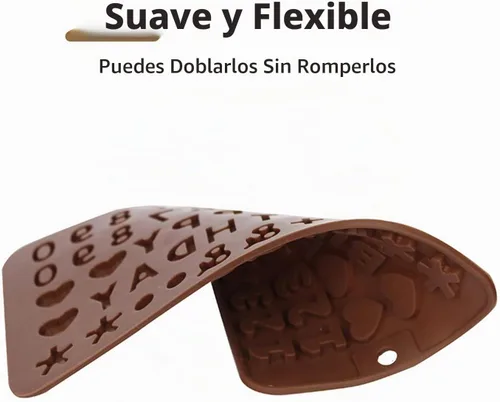 Vista 7 de 4 moldes de silicona para chocolate, moldes de silicona para letras y moldes de chocolate con números con símbolos de decoración de pasteles