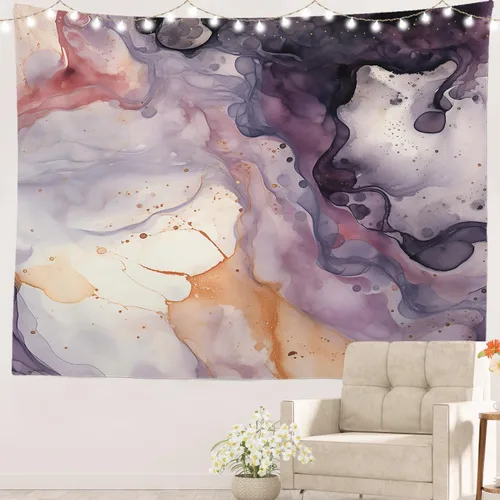 Vista 17 de Batmerry Peaceful Retreat Beautiful Landscape Polyester Tapestry, Blooming Garden Setting Lightweight Wall Hanging High-Definition Print Backdrop