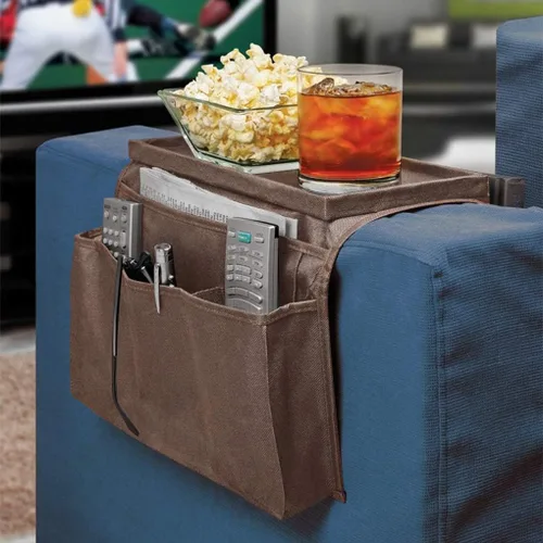 Vista 10 de MioCloth Organizador de reposabrazos de sofá, sillón reclinable, organizador de bolsillo para almacenamiento remoto de TV, organizador de bolsillo