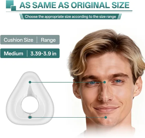 Vista 2 de Cojín de repuesto para ResMed AirFit F20, compatible con la máscara CPAP original F20, sellado confiable y ajuste perfecto, ultra suave, cubierta