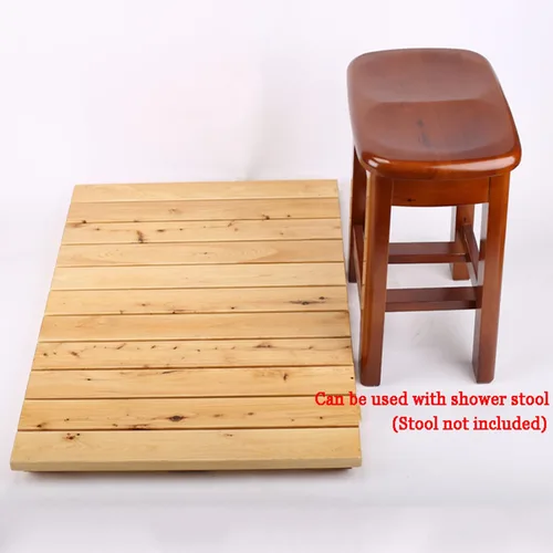 Vista 4 de Tapetes de baño de bambú para baño, tapete de baño de madera para sauna y ducha, tapete de ducha de bambú de madera, antideslizante, impermeable