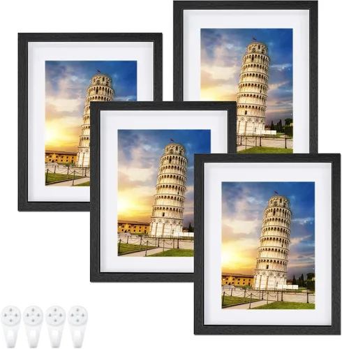 Vista 22 de Nacial Portarretratos de 5 x 7 pulgadas, juego de 4 portarretratos para fotos de 4 x 6 pulgadas con paspartú, para fotos de 5 x 7 pulgadas sin