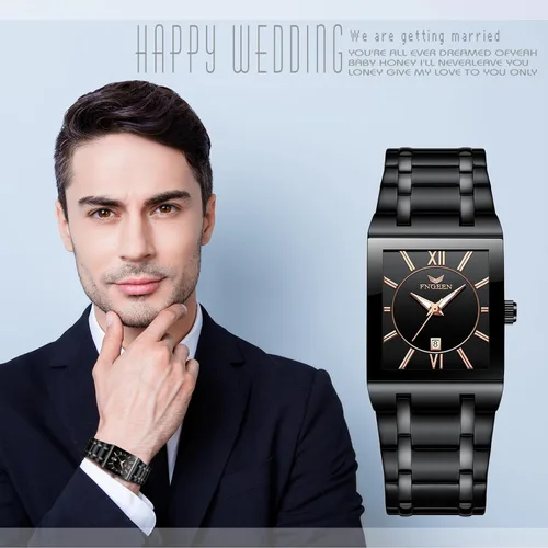 Vista 3 de Avaner Reloj cuadrado de acero inoxidable para hombre