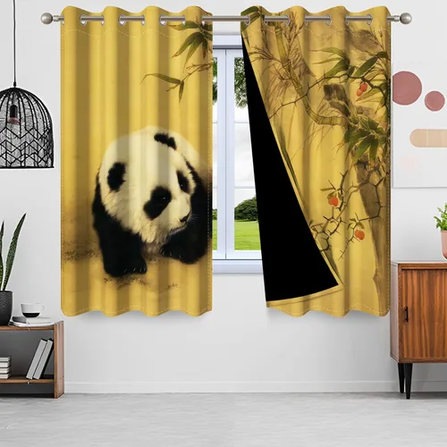 Vista 14 de Cortinas opacas de cascada, impresión 3D, vista de ventana de paisaje natural, cortinas para sala de estar, panel de cortina de río con ojales