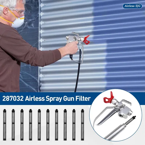 Vista 6 de Paquete de 10 filtros de pistola pulverizadora sin aire 287032 60 malla compatible con pistola rociadora Contratista II y FTx II, con una caja