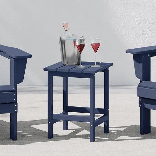 Vista 18 de WestinTrends Malibu - Mesa auxiliar cuadrada para exterior para silla Adirondack, teca