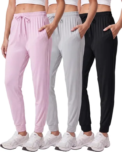 Vista 13 de Paquete de 3 pantalones deportivos de ajuste seco para mujer, con bolsillos para descansar Conjunto 1