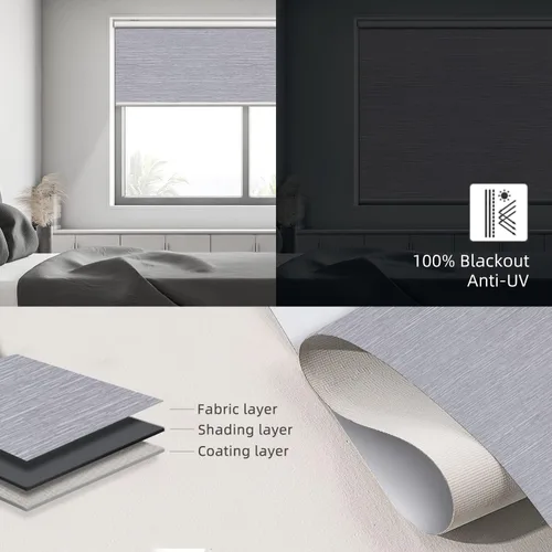 Vista 6 de SmartWings Persiana enrollable motorizada funciona con HomeKit, automáticas, 100% opacas, control remoto inalámbrico para casa inteligente, motor