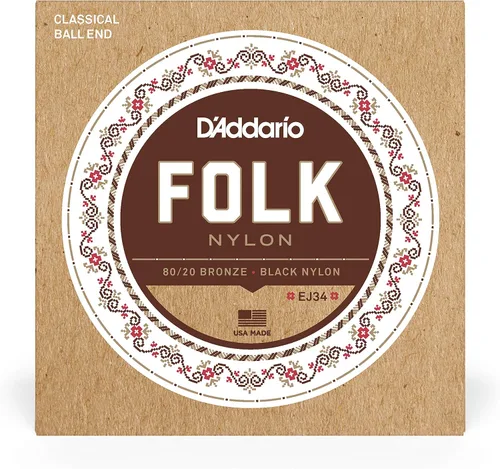 Vista 2 de D'Addario Set Clásico de Guitarra Folk Blk 8020 Bola (EJ34)