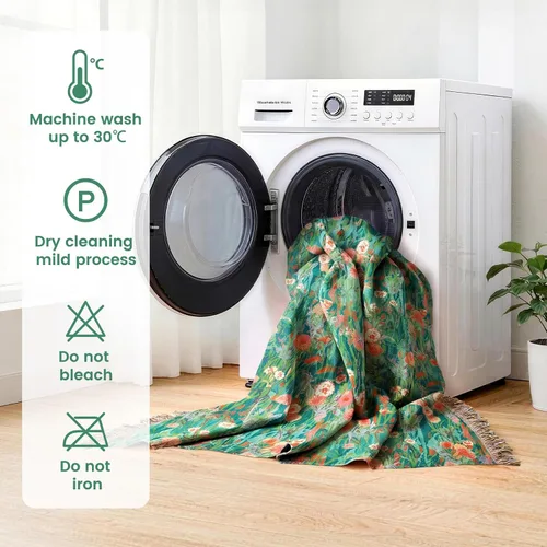 Vista 252 de MSGKV - Manta bohemia/primaveral de algodón para sofá y sala de estar, de gasa acogedora, de 50 x 60 pulgadas 50"x60" Cotton Throw, Woven Bird