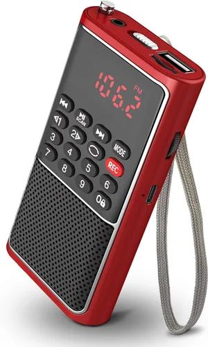 Vista 8 de B01 Mini Radio FM Portátil USB, Reproductor de Tarjeta TF/SD/Ranura USB Soporte Reproducción de Mp3, Walkman de Bolsillo Radio Pequeña con Llave