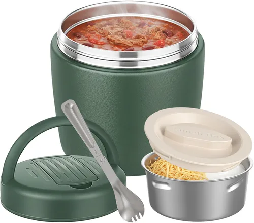 Vista 12 de Termo para comida caliente, 40 onzas, tarro de comida aislado al vacío para adultos, de acero inoxidable, termo de boca ancha, a prueba de fugas