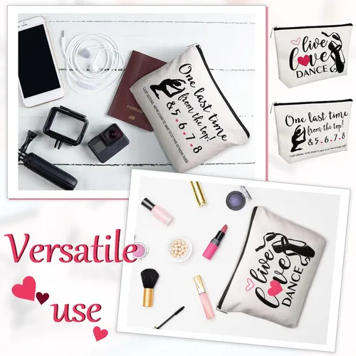 Vista 4 de Tondiamo Bolsa de maquillaje de baile, regalos de graduación, bolsas de cosméticos de baile, bailarina, ballerina, ballet, kit de supervivencia