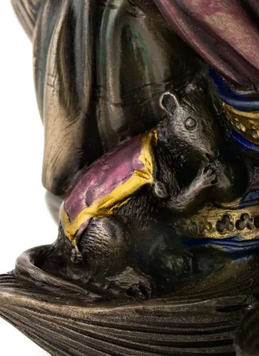 Vista 7 de Elefante hindú miniatura de Ganesha, dios del éxito de 7 a 1/4 de pulgada bronce fundido en polvo real