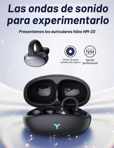 Vista 4 de Auriculares con clip de oreja abierta, auriculares inalámbricos Bluetooth 5.3 12 horas de reproducción, DT5.0 a prueba de fugas, micrófono