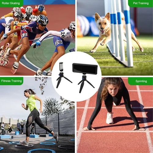 Vista 5 de Temporizador láser inalámbrico para sprints, reloj de carreras infrarrojo alimentado por batería, cronómetro con reflector y soportes, temporizador