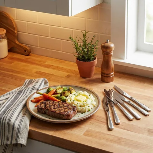 Vista 8 de Cuchillos para carne de 8 piezas, cuchillos de cocina de acero inoxidable