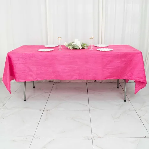 Vista 13 de Tableclothsfactory Mantel rectangular de tafetán arrugado de acordeón azul polvoriento, de 60 x 102 pulgadas, perfecto para ceremonias de boda