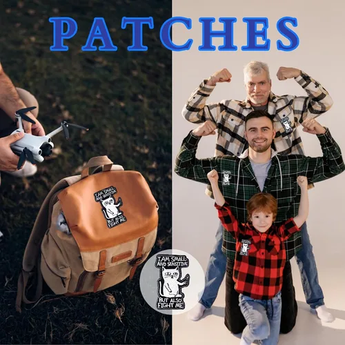 Vista 5 de Parches para planchar, parche para coser en gato blanco y negro, gato sensible con cuchillo, divertido parche bordado para chaquetas, ropa