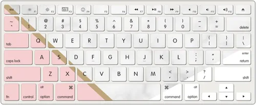 Vista 4 de IVY Funda de mármol geométrica para MacBook Air M2 (Modelos: A2681) Carcasa rígida con cubierta de teclado - A