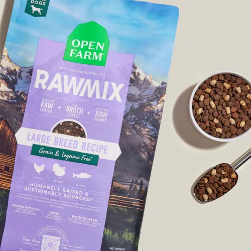 Vista 3 de Open Farm RawMix - Alimento seco para perros sin granos, croquetas de raza
