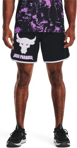Vista 3 de Under Armour Pantalones cortos de malla Project Rock Disrupt para hombre, color negro