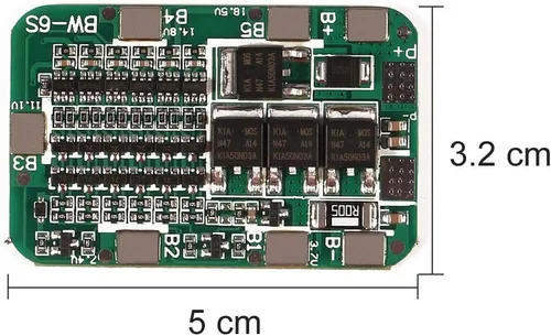 Vista 6 de ACEIRMC Placa de protección de batería 6S 15A 24V para batería de litio de iones de litio 18650 BMS Paquetes placa de protección PCB Circuitos