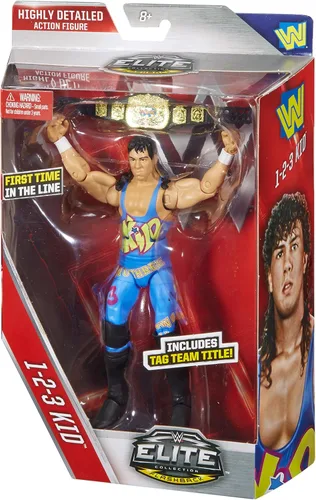 Vista 4 de Figura WWE Elite, 123 Kid Articulación de lujo, atuendo de anillo auténtico, accesorios icónicos, expresión detallada de personajes
