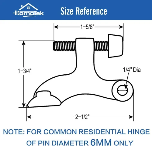 Vista 3 de HOMOTEK Paquete de 12 Topes de Puerta de Latón Antiguo de Pasador de Bisagra, Tope de Puerta Ajustable de Lujo Resistente de 2-1/2"x1-3/4