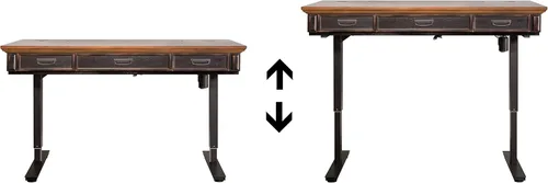 Vista 3 de Martin Furniture Hartford - Escritorio eléctrico para sentarse o de pie, color marrón