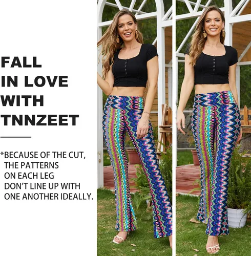 Vista 40 de TNNZEET Leggings acampanados negros para mujer, pantalones de yoga cruzados con bolsillos, corte de bota, leggings acampanados