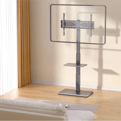 Vista 6 de Afaloona Soporte universal para TV de suelo, soporte de TV con toma de corriente y estante extraíble para TV de 32 a 75 pulgadas de hasta 110