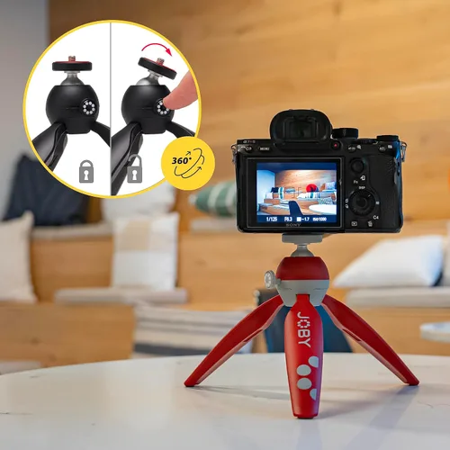 Vista 5 de Joby HandyPod 2 Kit, trípode de mesa con soporte para teléfono GripTight 360 y montaje de junta de pines, trípode de teléfono para teléfonos