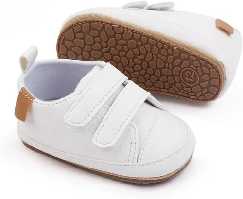 Vista 2 de Amtidy Baby Shoes Soft Leather Flat Shoes Toddler First Walker Shoes Boys Girls Infant Newborn Sneakers Non-Slip Rubber Sole