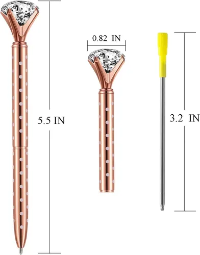 Vista 5 de Bolígrafo de regalo para mujer, bolígrafos únicos de metal brillante con tinta negra, suministros de oficina, regalos para Navidad, compromiso