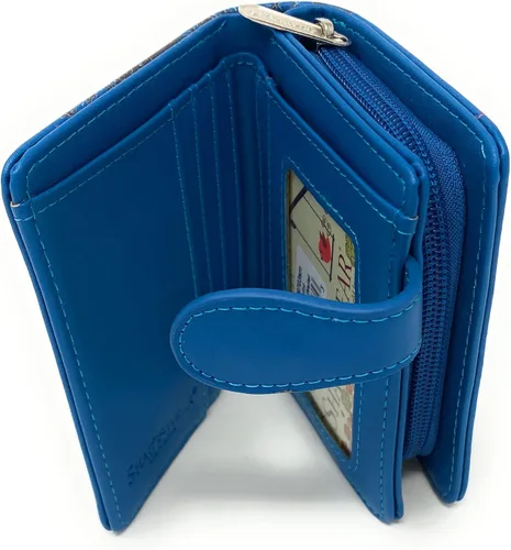 Vista 5 de Shag Wear Cartera pequeña Wolf Paw para mujer de 4.5", Azul, Moderno