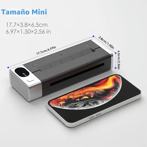 Vista 2 de KVM Mini impresora térmica inalámbrica de plantillas de tatuaje Bluetooth