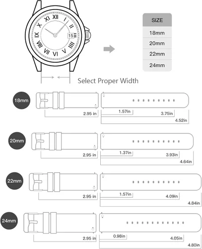 Vista 6 de Correas de reloj de silicona de 0.709 in, 0.787 in, 0.866 in, 0.945 in, liberación rápida, correas de repuesto de goma suave de alta calidad