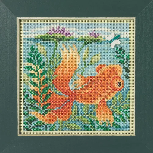 Vista 2 de Mill Hill Koi Pond - Kit de punto de cruz con cuentas y botones 2023 Serie de primavera MH142311