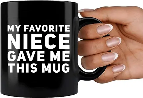 Vista 7 de Panvola Mi Sobrina Favorita Me Dio Esta Taza - Taza Divertida para Tío y Tía, Regalos de Sobrina y Sobrino, Día de la Madre, Día del Padre, Negro